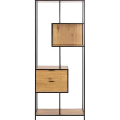 Notting Hill Bokhylla med 2 Lådor 185x77x35 cm Ek