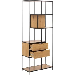 Notting Hill Bokhylla med 2 Lådor 185x77x35 cm Ek