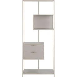 Notting Hill Bokhylla med 2 Lådor 185x77x35 cm Grå