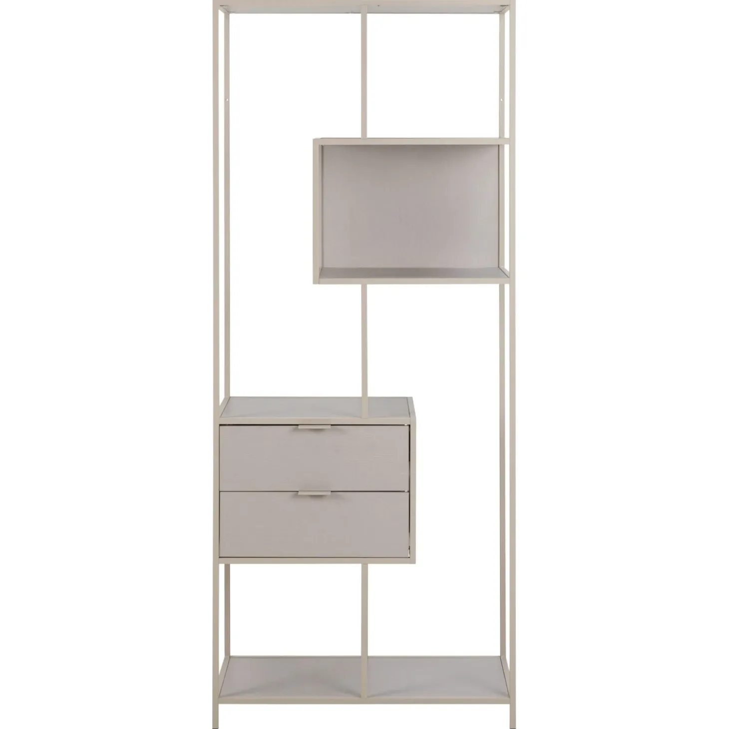 Notting Hill Bokhylla med 2 Lådor 185x77x35 cm Grå