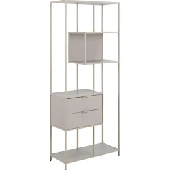 Notting Hill Bokhylla med 2 Lådor 185x77x35 cm Grå