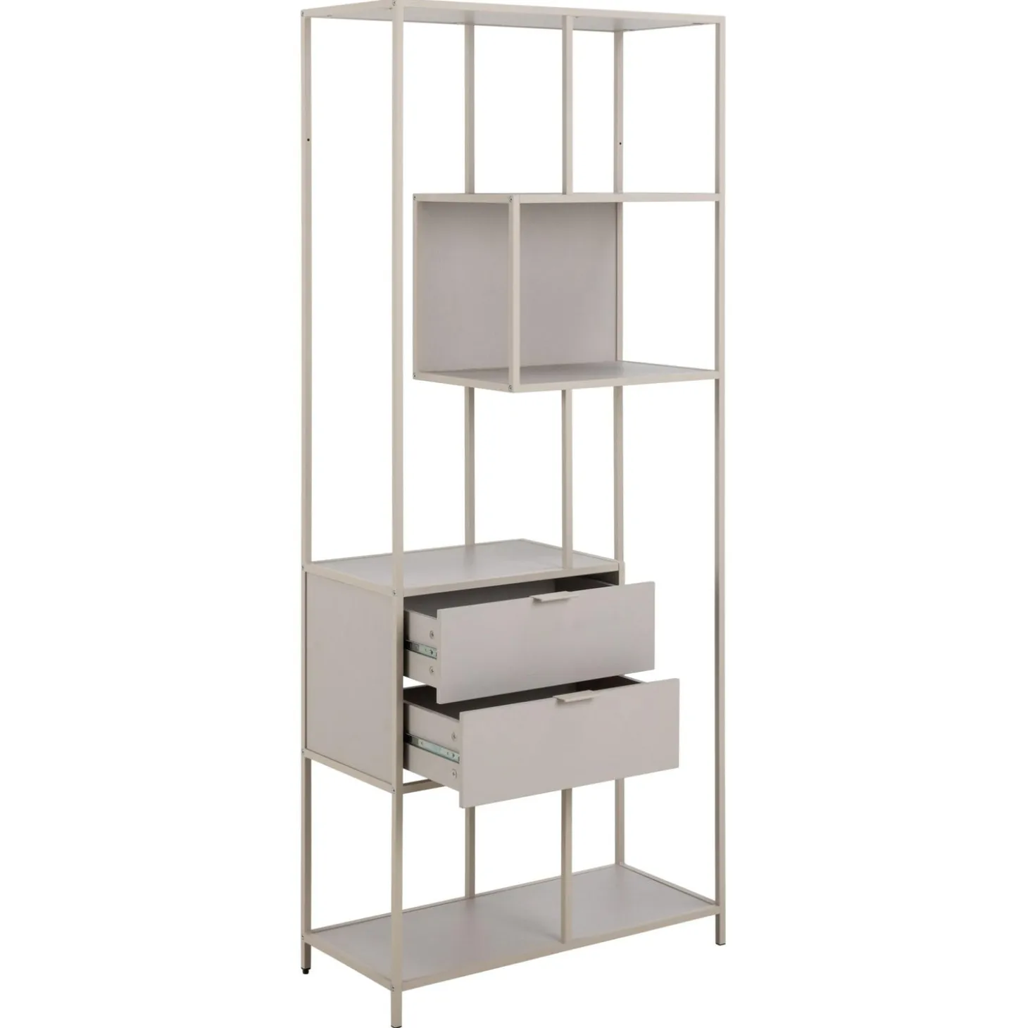 Notting Hill Bokhylla med 2 Lådor 185x77x35 cm Grå
