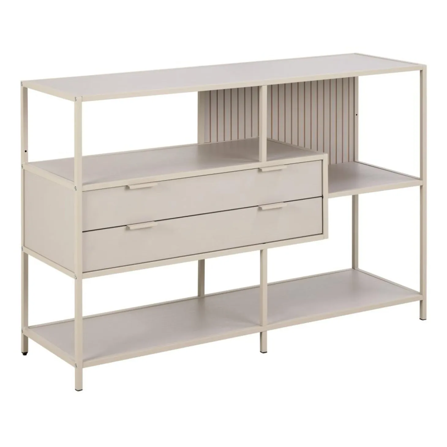 Notting Hill Bokhylla med 2 Lådor 78x114x35 cm Grå
