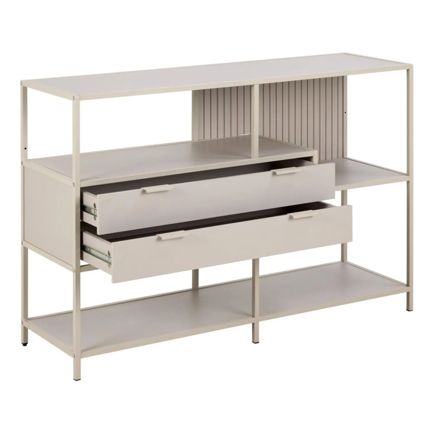 Notting Hill Bokhylla med 2 Lådor 78x114x35 cm Grå