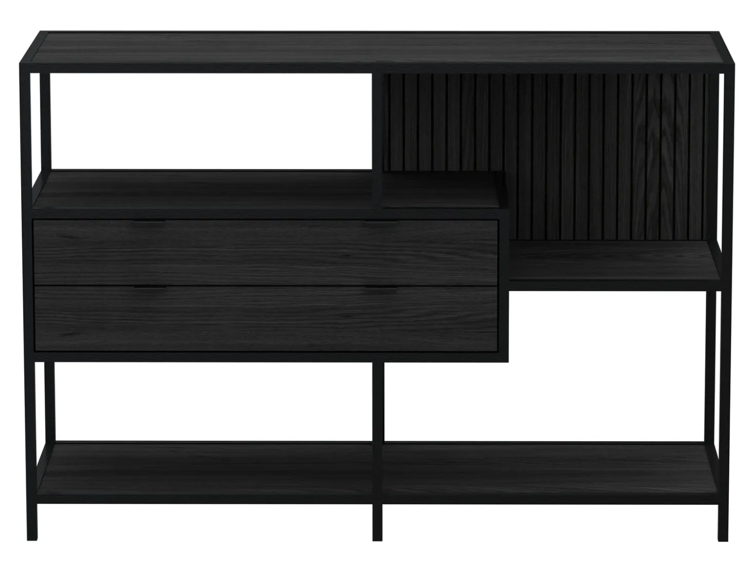 Notting Hill Bokhylla med 2 Lådor 78x114x35 cm Svart