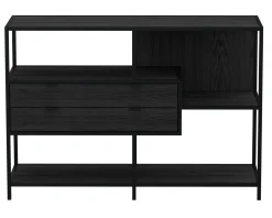 Notting Hill Bokhylla med 2 Lådor 78x114x35 cm Svart