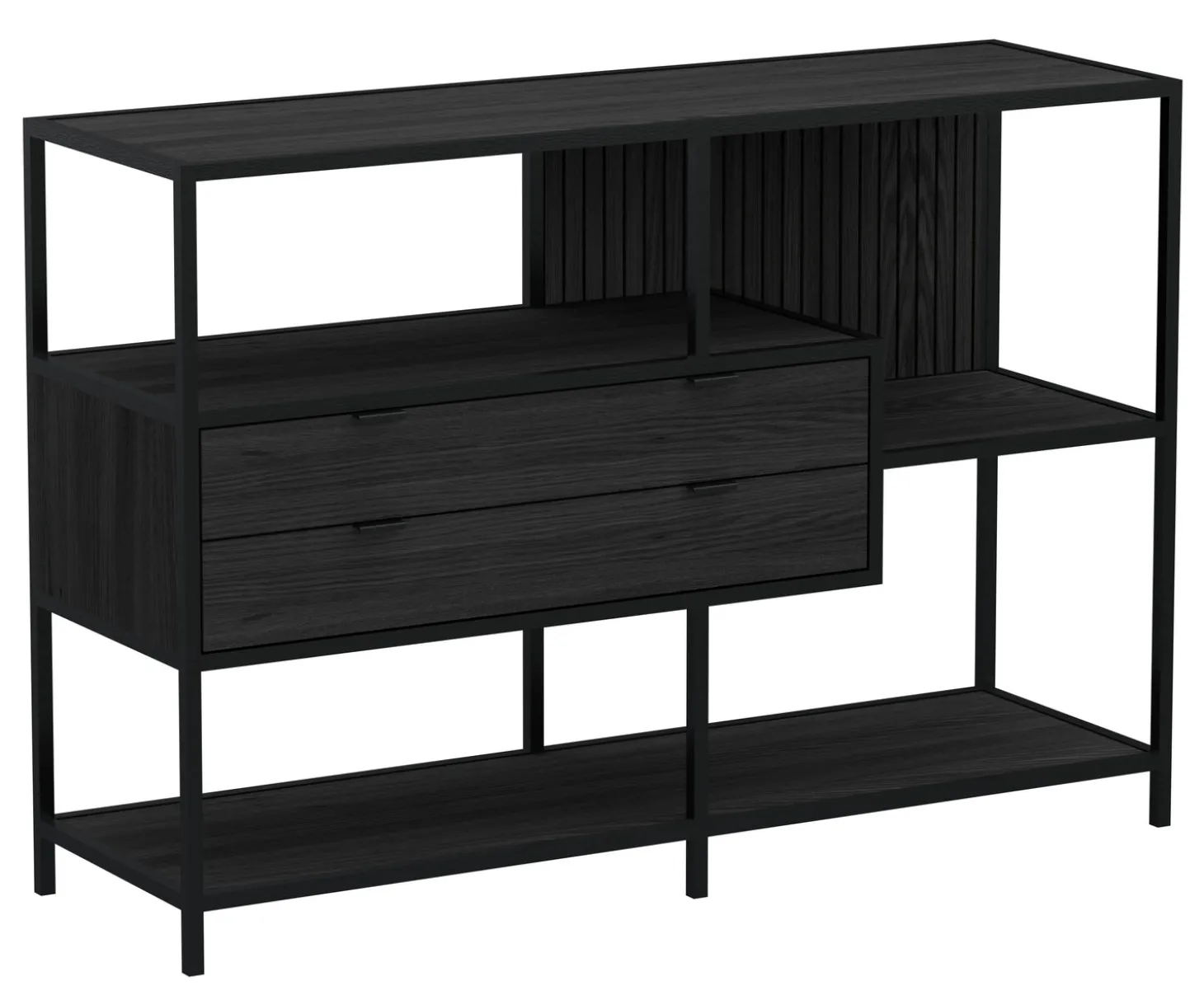 Notting Hill Bokhylla med 2 Lådor 78x114x35 cm Svart