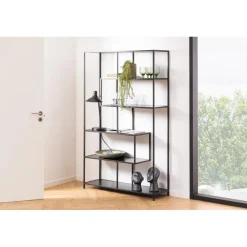 Notting Hill Bokhylla 185x114x35 cm Svart Ask
