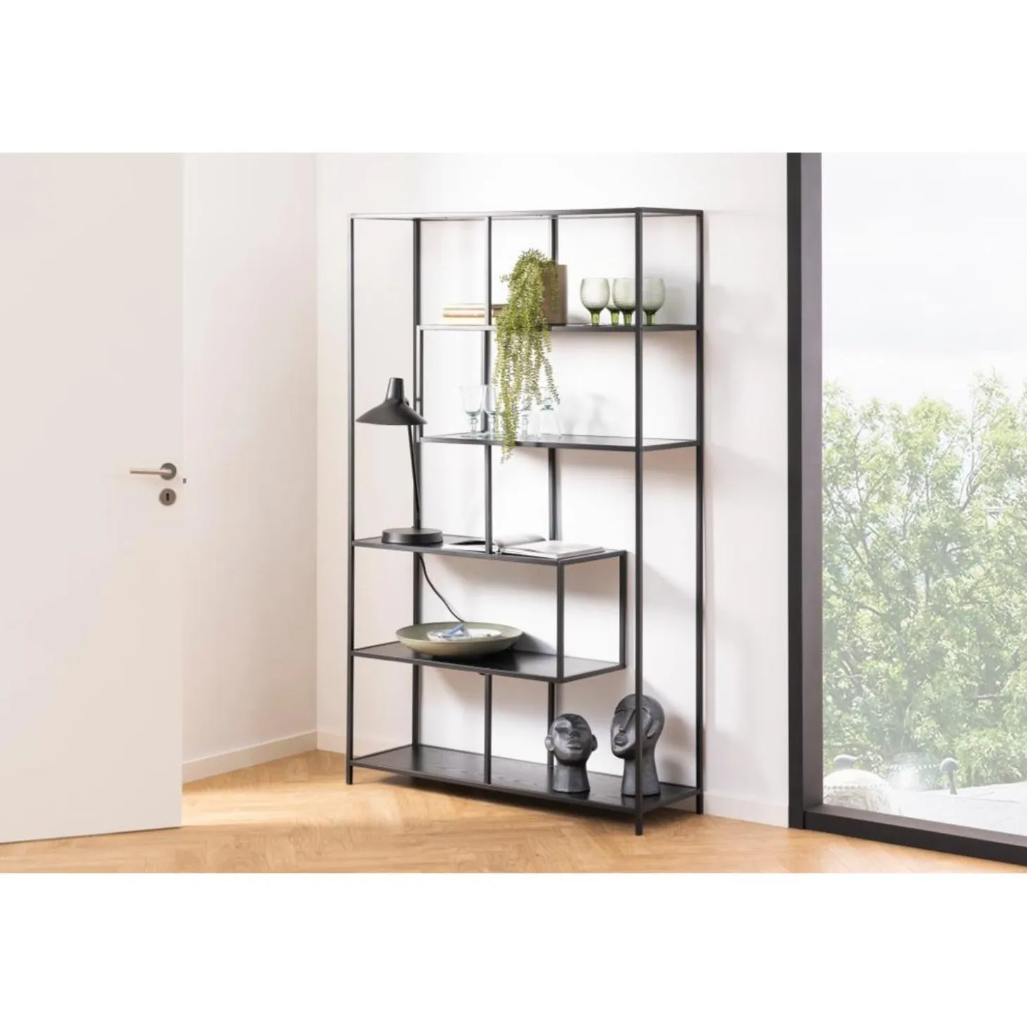 Notting Hill Bokhylla 185x114x35 cm Svart Ask