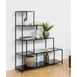 Notting Hill Bokhylla 150x135x35 cm Svart Ask