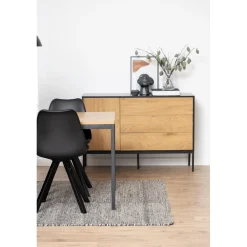 Notting Hill Sideboard 3 lådor 120x40x82 cm Svart/Ek