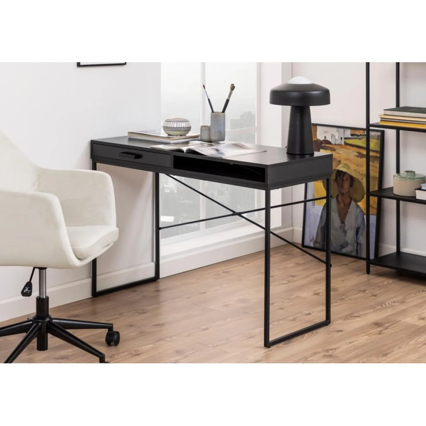 Notting Hill Skrivbord 110x45 cm Svart Ask