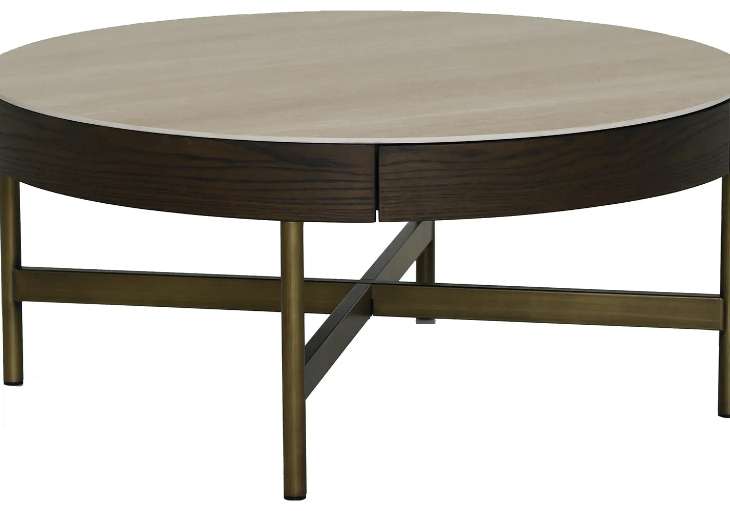 Novum Satsbord 90/55 cm Rund Brun / Bronz / Keramisk Travertin