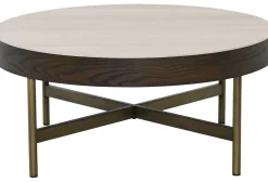 Novum Satsbord 90/55 cm Rund Brun / Bronz / Keramisk Travertin