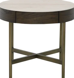 Novum Satsbord 90/55 cm Rund Brun / Bronz / Keramisk Travertin