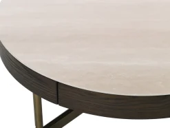 Novum Satsbord 90/55 cm Rund Brun / Bronz / Keramisk Travertin