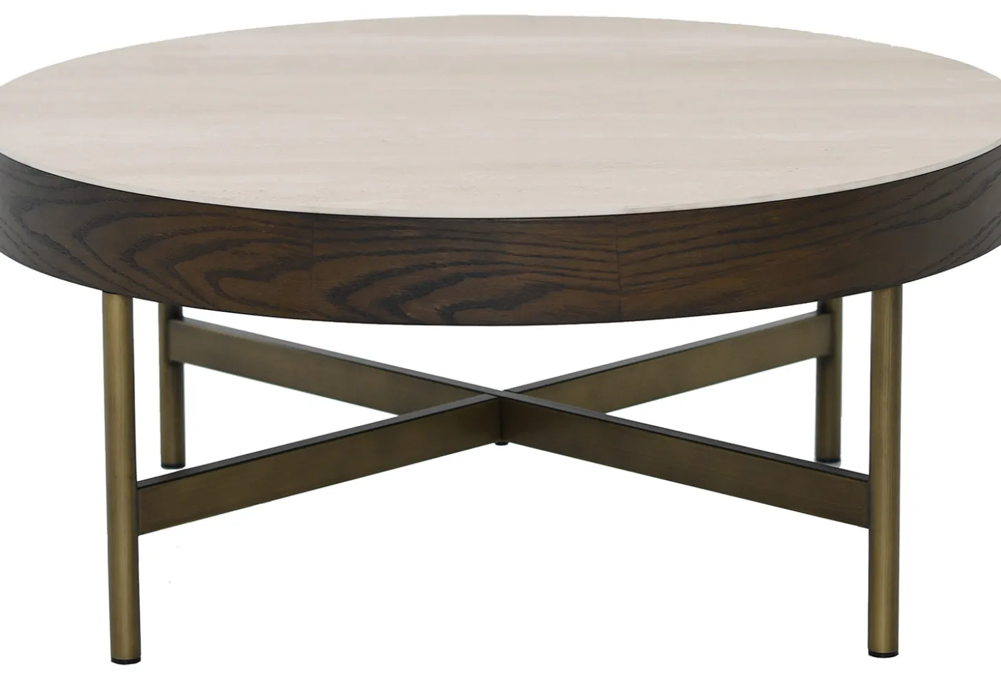 Novum Soffbord 90 cm Rund Brun / Bronz / Keramisk Travertin