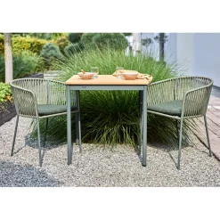 Nox Cafébord Nordic Green/Bambu, 69x69 cm