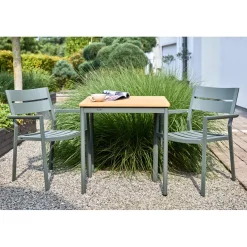 Nox Cafébord Nordic Green/Bambu, 69x69 cm