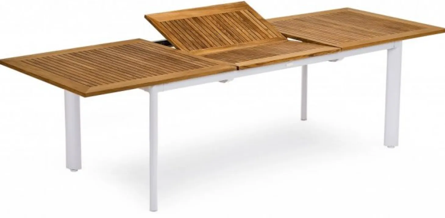 Nydala Matgrupp Vit/Teak - Bord 96x200-280 ink 6st Pos.