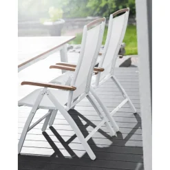 Nydala Positionsfåtölj Vit/Teak