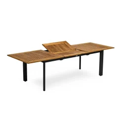 Nydala Utebord 96x200/280 cm Svart/Teak