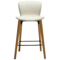 Paragon Barstol Bone White bouclé, Oak