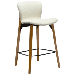 Paragon Barstol Bone White bouclé, Oak