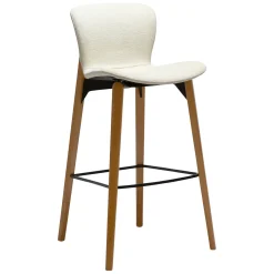 Paragon Barstol Bone White bouclé, Oak