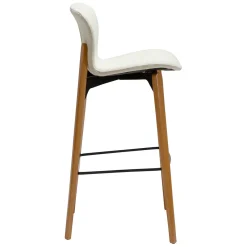 Paragon Barstol Bone White bouclé, Oak