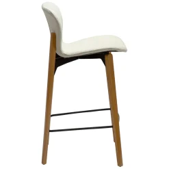 Paragon Barstol Bone White bouclé, Oak