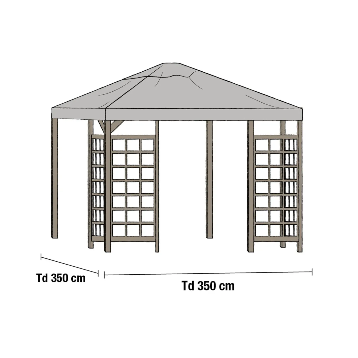 Paviljongtak till Hov Grå, 350 cm