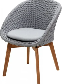 Peacock Stol Light Grey/Teak