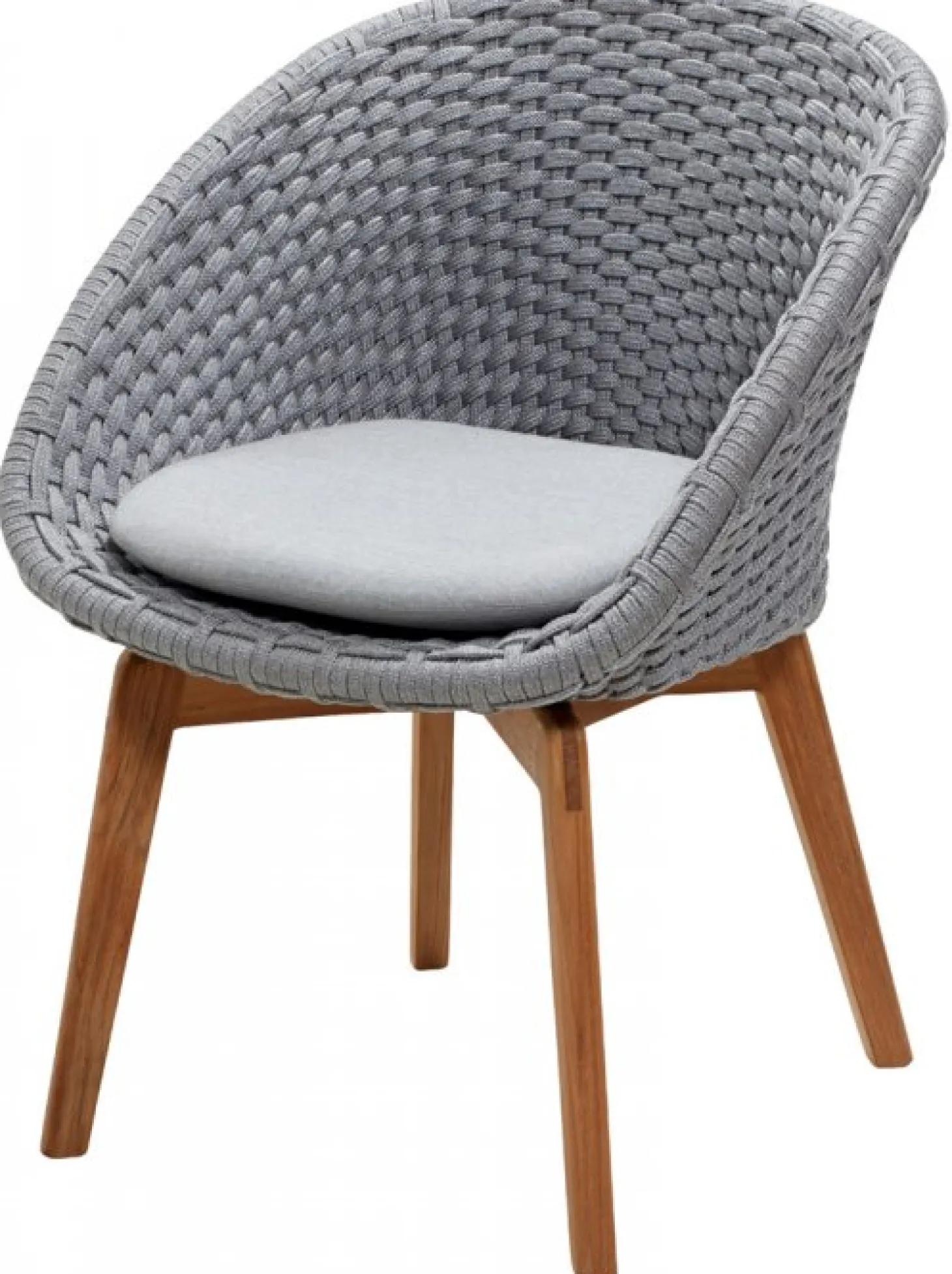 Peacock Stol Light Grey/Teak