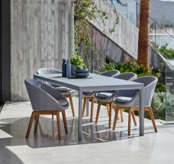 Peacock Stol Light Grey/Teak