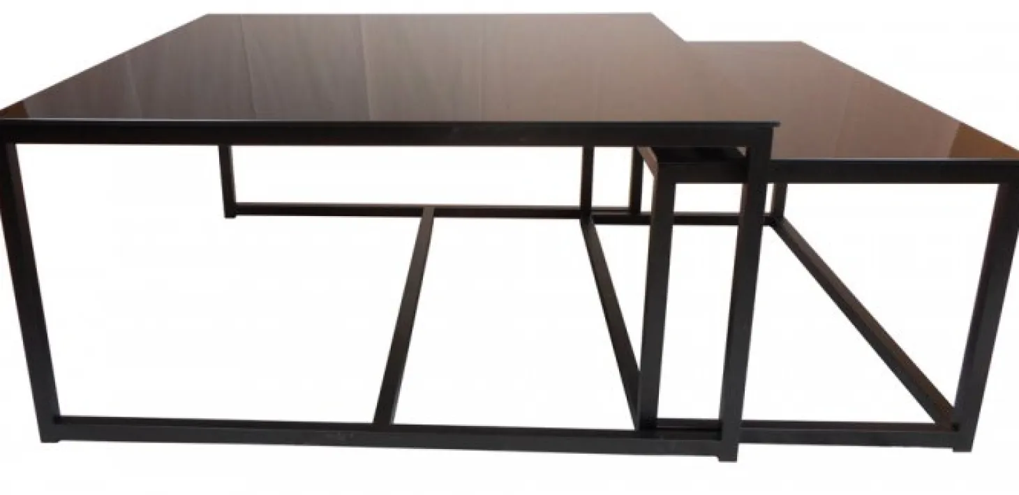 Pierre Soffbord 100x100cm Svart Glas
