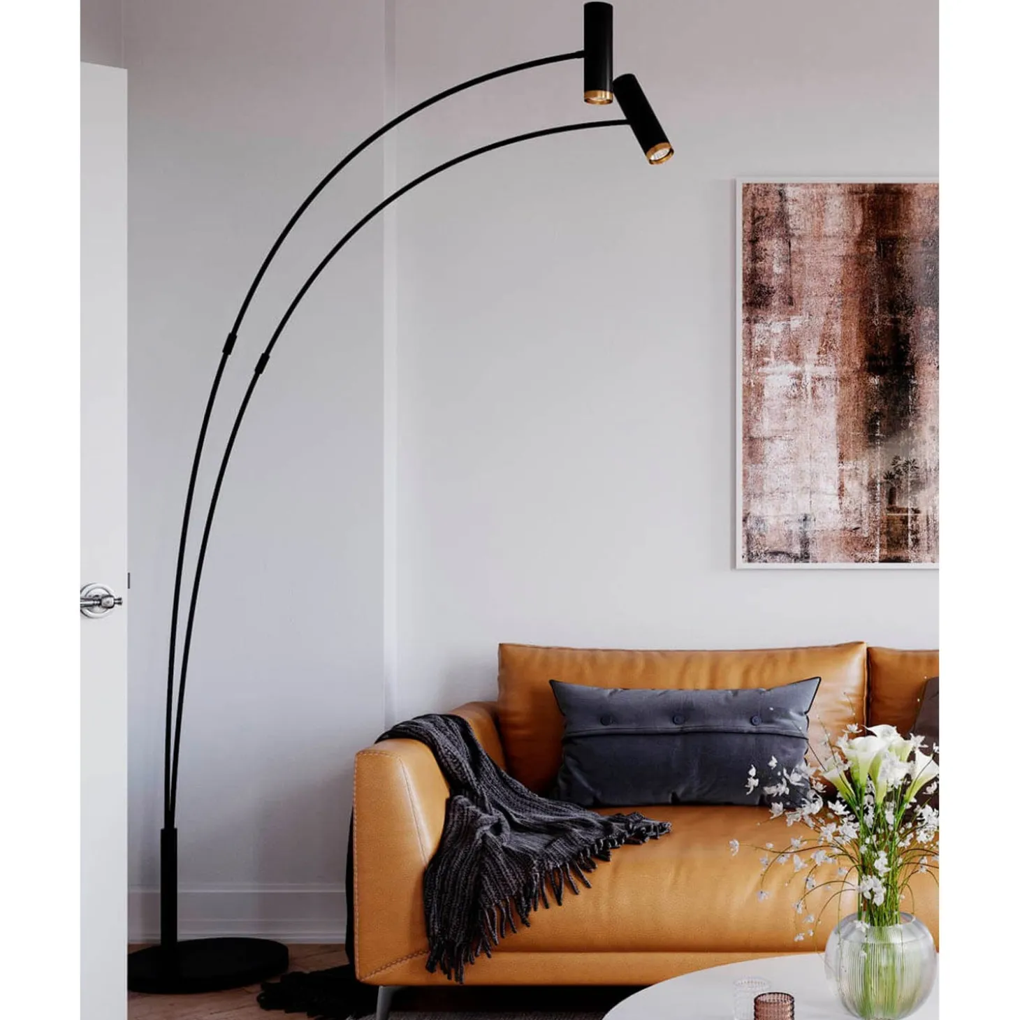 Puls Golvlampa 2 Svart Matt