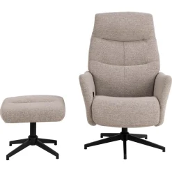 Randers Fåtölj med fotpall Monza tyg Beige