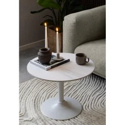 Rennes Soffbord Rund 60 cm Vit Unico