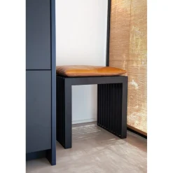 Rib Set Pall Svart Mahogny, Ljusbrun Sittdyna