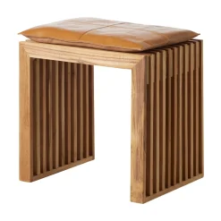 Rib Set Pall Teak, Ljusbrun Sittdyna