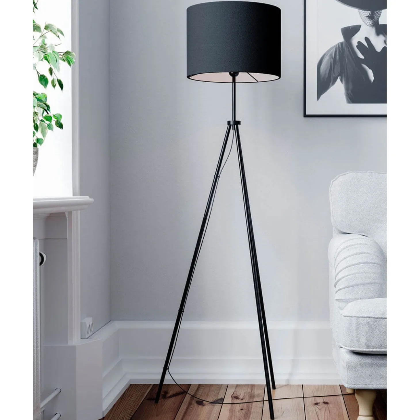 Rina Golvlampa Svart