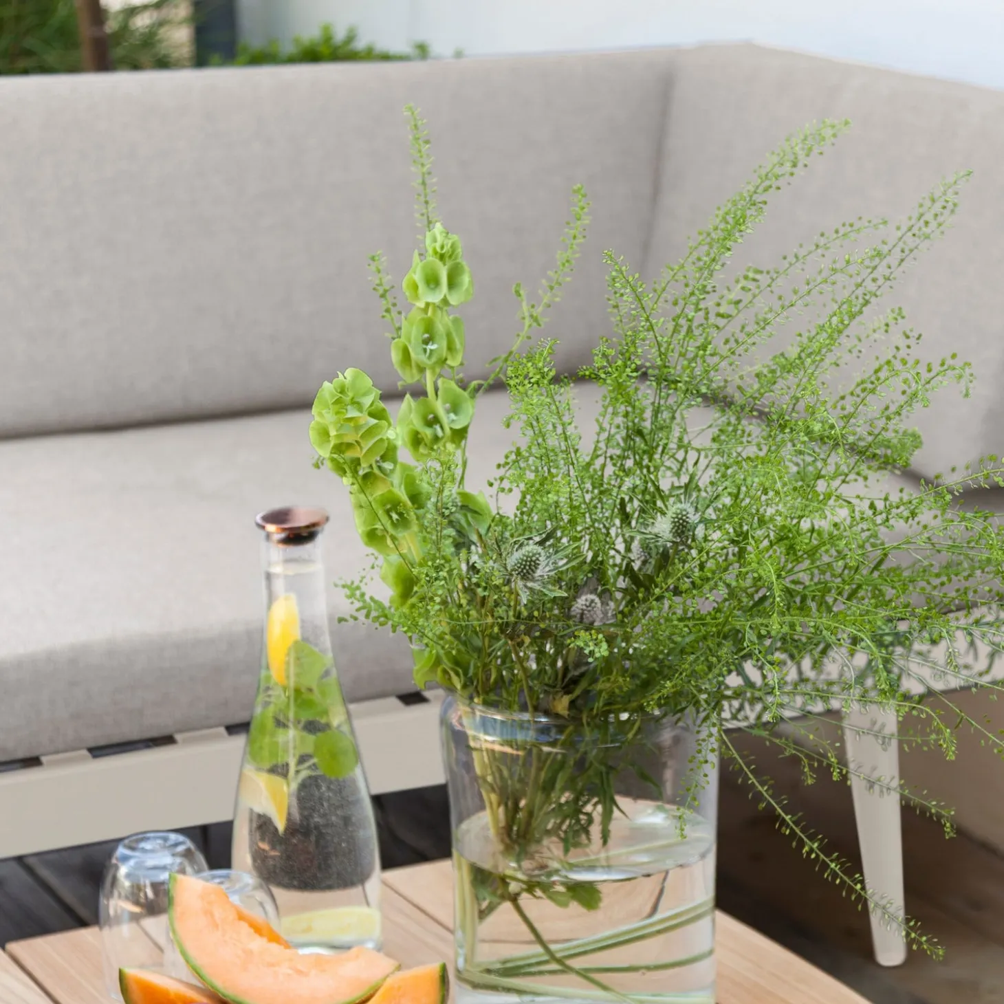Rio 4 personer Loungesoffa Sand dynor/Sandy Grey Aluminium
