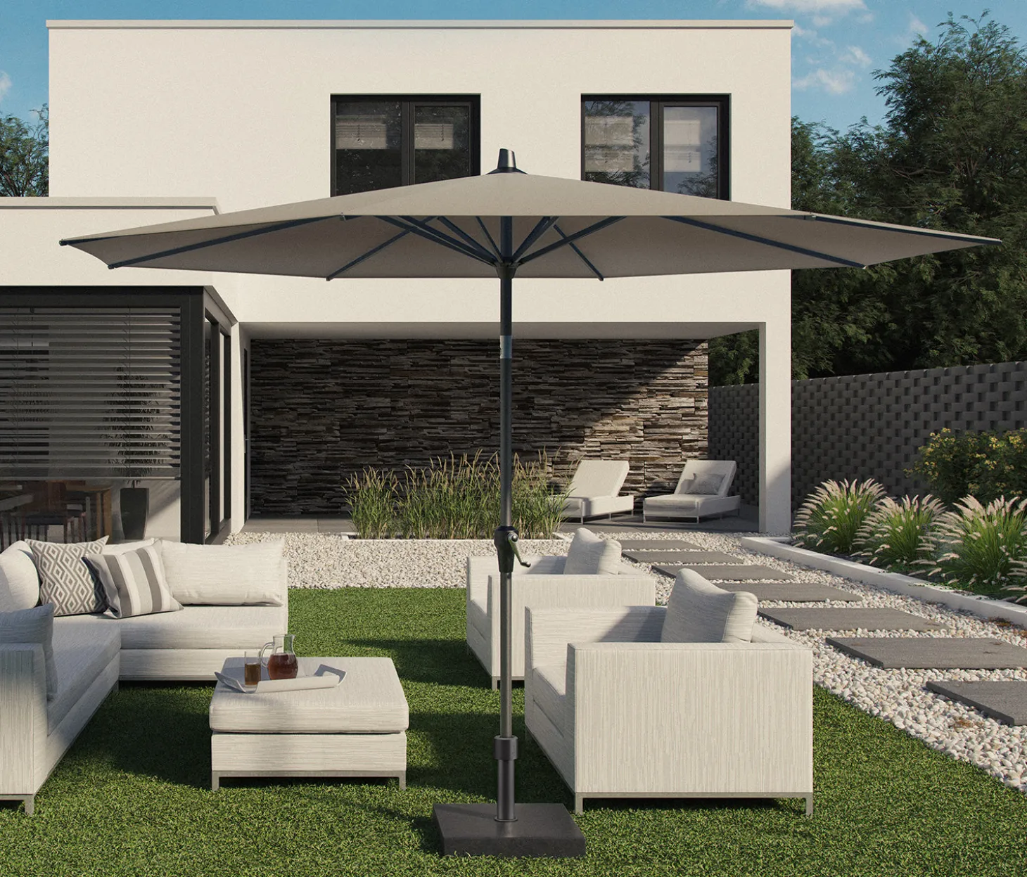 Riva Parasoll 300 cm Sandstone / Olive