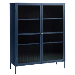 Riviera Vitrinskåp 140 cm Stålblå