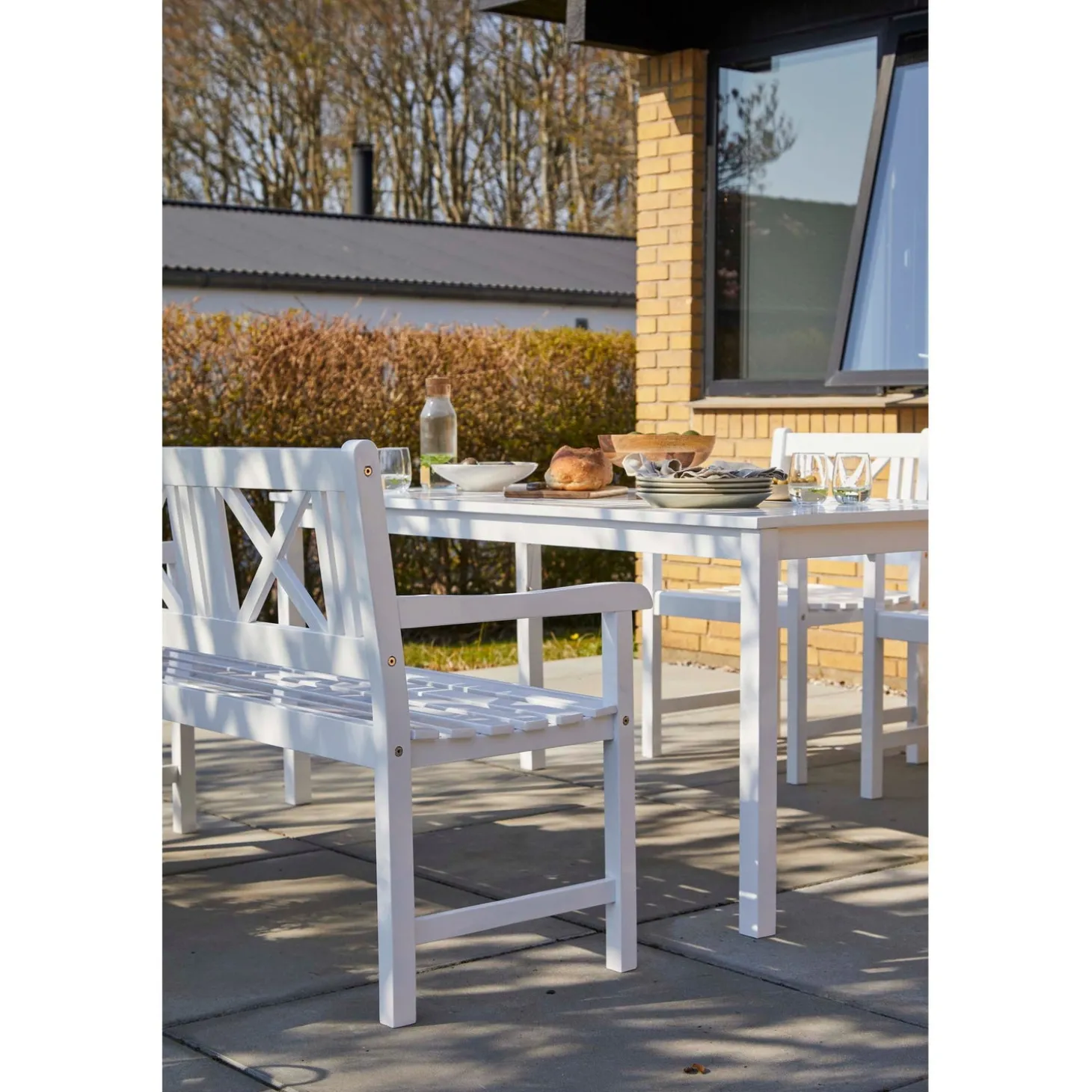 Rosenborg 165x80 cm Trädgårdsbord Vit