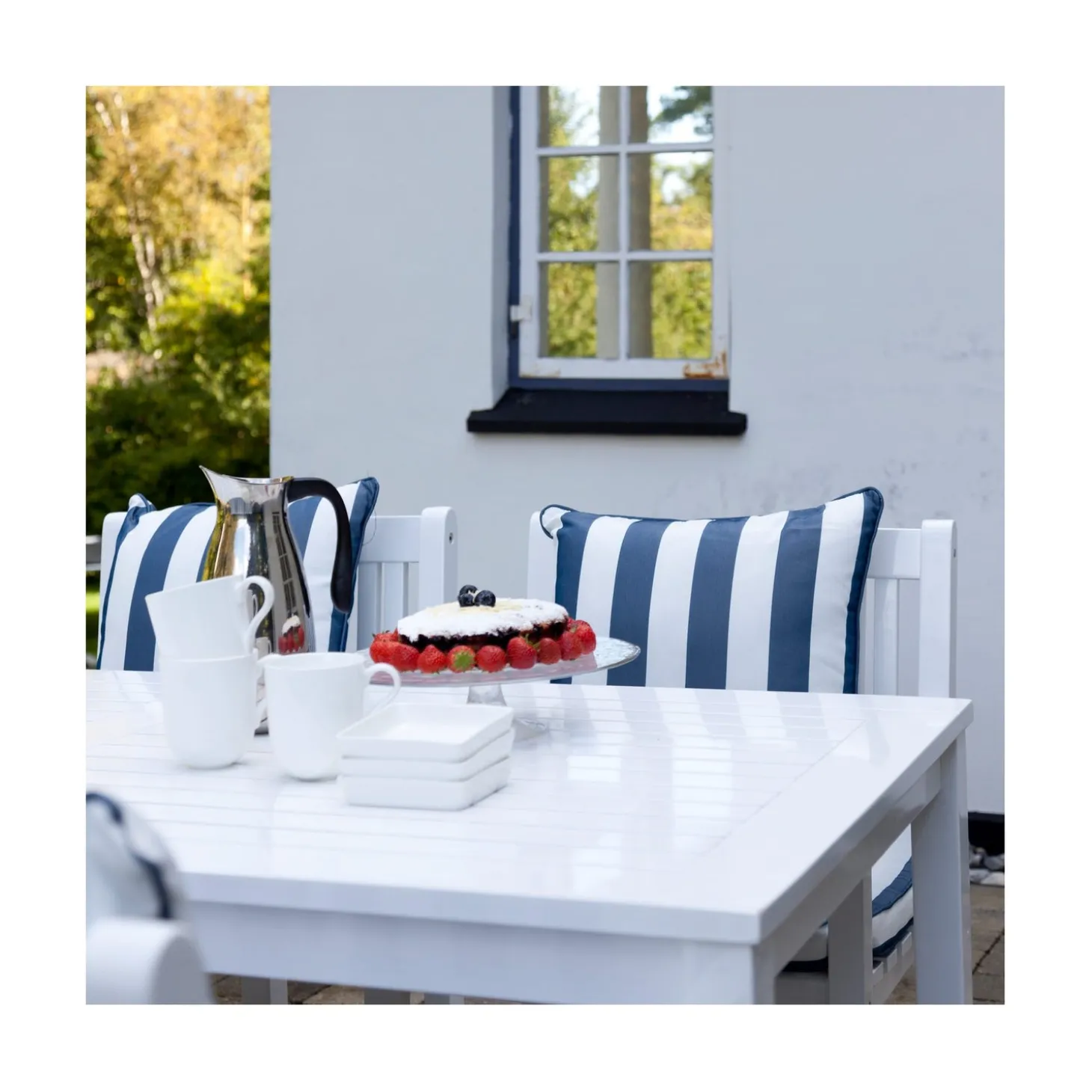 Rosenborg 165x80 cm Trädgårdsbord Vit