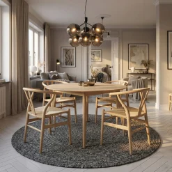 Sagene Matbord 110 cm Vitpigmenterad Ek