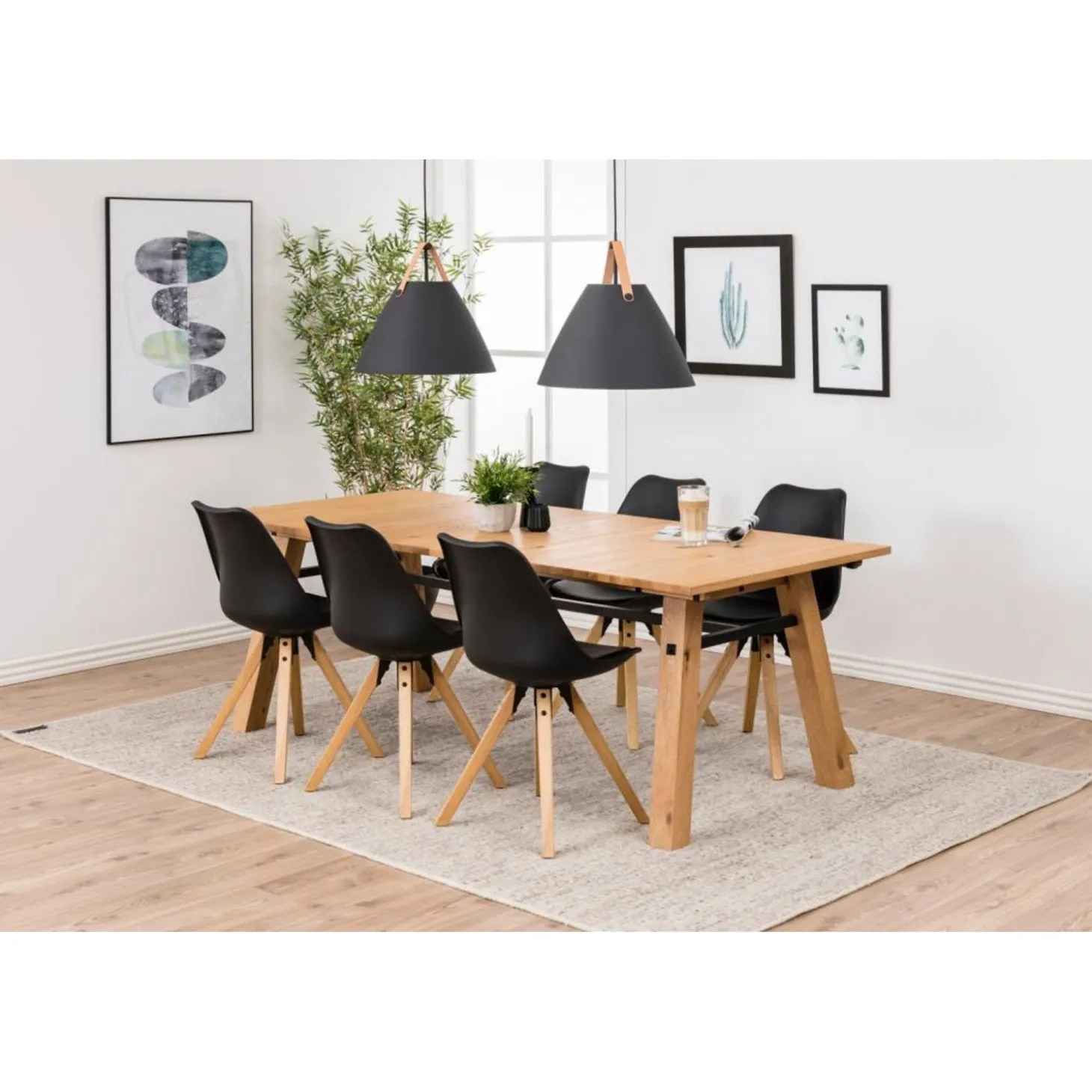 Sento Matstol PU BK Svart/Ek