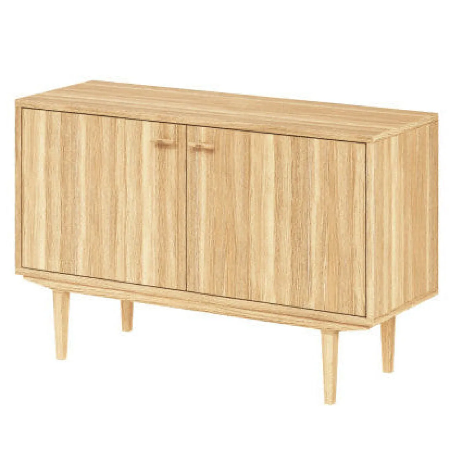 Sideboard Nr.421 2st Trädörrar 126x80 cm Oljad Ek